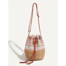 Bolsa bolsa femenina ITSOUMEI bolsa mensageiro pequena de um ombro feminina Casual All-Match bolsa de palha de verão com