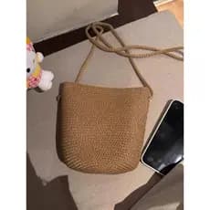 Bolsa bolsa feminina Mini bolsa de ombro pequena de palha artesanal lazer All-Match férias leve bolsa para celular 2026