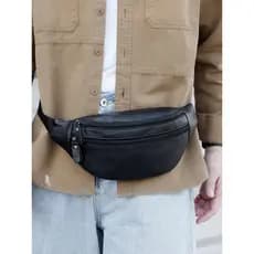 Novo estilo bolsa de cintura de couro genuíno masculina primeira camada bolsa mensageiro Casual All-Match bolsa de ombro