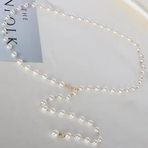 cinto feminino largo cinto feminino plus size Pérola fina cintura corrente cinto feminino 2026 novo estilo decoração Hig