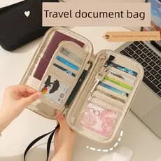 Saco de armazenamento de documentos viagem portátil embarque passaporte caso protetor mudança de viagem no exterior titu
