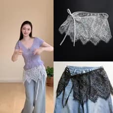 cinto feminino largo cinto feminino Estilo celebridade renda bunda cortina em camadas cinto feminino High-End sentimento