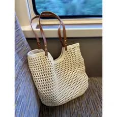 Bolsa bolsa transversal feminino Bolsa feminina à beira-mar férias palha Commuter praia bolsa