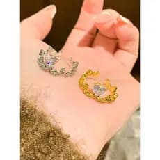 kit anel anel de namoro Coroa pequeno coração anel de diamante feminino nicho Design aberto cauda anel simples anel femi