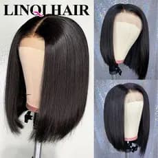 Novo produto peruca de cabelo real renda chapelaria completo cabelo real feminino peruca de renda 13X4 BOB cor Natural k