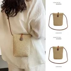 Bolsa bolsa transversal feminino Verão High-End Mini saco do mensageiro feminino 2026 novo estilo tecido palha saco do t