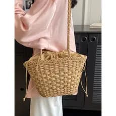 bolsa feminina Bolsa Bolsa de praia de palha à beira-mar estilo férias Sanya