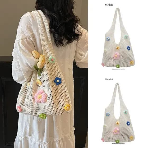 bolsa feminina Bolsa Primavera verão beira-mar férias estilo praia tecido palha saco feminino 2026 novo estilo grande ca