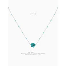 COACC | Design Original azul vidro flor frisado colar primavera verão simples requintado colar empilhado clavícula corre