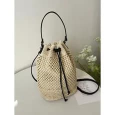 bolsa feminina bolsa transversal feminino Verão venda quente saco de palha feminino 2026 novo estilo moda oco balde de u