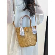 bolsa transversal feminino bolsa feminina Bolsa tecida à mão feminina 2026 novo estilo Popular praia férias bolsa de pal