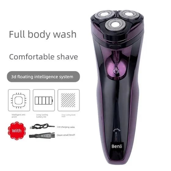 barbeador eletrico masculino Bentley Navalha Lâmina Flutuante Elétrica Lâmina Lavável Recarregável 8818 Navalha Elétrica