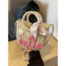 bolsa femenina bolsa feminina Bolsa tecida à mão feminina 2026 novo estilo elegante bolsa de palha de venda quente praia