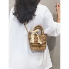 bolsa transversal feminino bolsa femenina Bolsa feminina praia beira-mar férias mensageiro bolsa de palha
