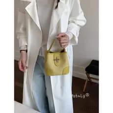 bolsa feminina bolsa transversal feminino Estilo fresco imitação de palha textura costura balde saco pode ser portátil d