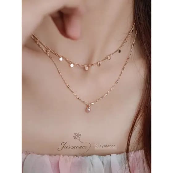 Jasmo Original básico All-Match minimalista ins estilo Blogger corrente simples Metal lantejoulas empilhamento colar cla