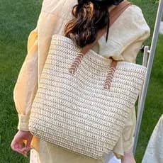 Bolsa bolsa feminina Bolsa de praia de palha de grande capacidade bolsa feminina 2025 novo estilo All-Match viagem saco