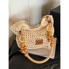 bolsa transversal feminino bolsa femenina Versão coreana axilas tecido saco 2026 verão beira-mar férias lazer saco de pa