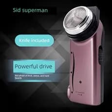 SID/Superman Razor RS113 Navalha elétrica recarregável masculina portátil faca de barba de cabeça única