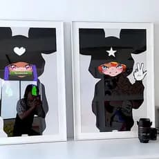 Japão Hiroyuki Matsuura impressão criativa Anime personagem Mural sala de estar decoração da parede pintura fundo bidime