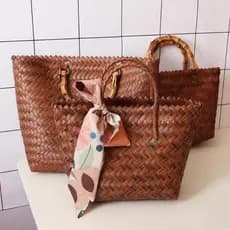 bolsa transversal feminino Bolsa Imitação de rattan peça saco feminino grande capacidade de um ombro sacola de palha ces