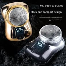 Mini barbeador elétrico masculino portátil barbeador elétrico flexível lâmina de aço inoxidável malha lâmina lavável
