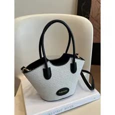 Bolsa bolsa feminina Verão Popular palha tecido pequeno saco feminino 2025 novo estilo férias à beira-mar tecido saco Ca