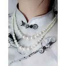 Combinando cheongsam pérola colar cheongsam acessórios dupla camada clavícula corrente colar senhoras Multi camada camis