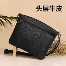 Bolsa feminina de couro genuíno 2026 novo estilo elegante All-Match bolsa mensageiro de um ombro primeira camada de cour