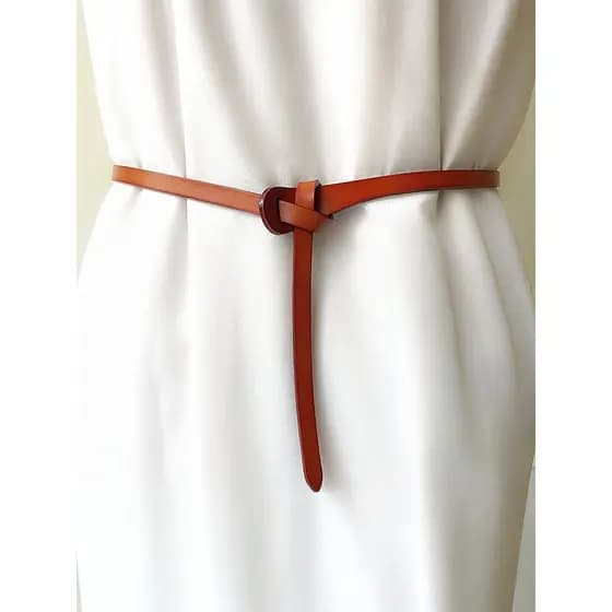cinto feminino plus size cinto feminino Suéter de couro atado vinho tinto simples feminino cinto fino