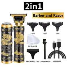 barbeador eletrico masculino Cross-Border dois-em-um barbeador elétrico navalha recarregável máquina de cortar cabelo el