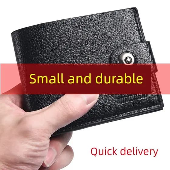 carteira masculina com ziper carteira masculina Fivela carteira masculina estilo curto juventude Multi-Slot para cartão
