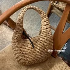 bolsa transversal feminino bolsa femenina Bolsa de palha bm feita em casa para axilas ~ Chiang Mai Bolsa de praia para f