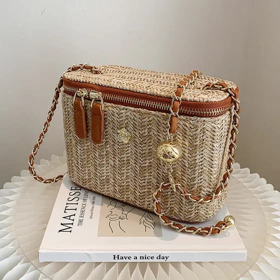Bolsa bolsa feminina Bolsa feminina primavera verão All-Match ins bolsa de palha de praia