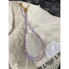 Ubao caseiro roxo zircão colar pérola Natural mão frisado clavícula corrente Ultra-fino empilhamento nicho Design
