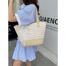 bolsa feminina bolsa femenina Bolsa Tote de tecido de verão, bolsa de palha de grande capacidade, 2026, novo estilo, bol
