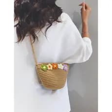 bolsa feminina Bolsa Bolsa feminina à beira-mar praia verão bolsa de palha transversal