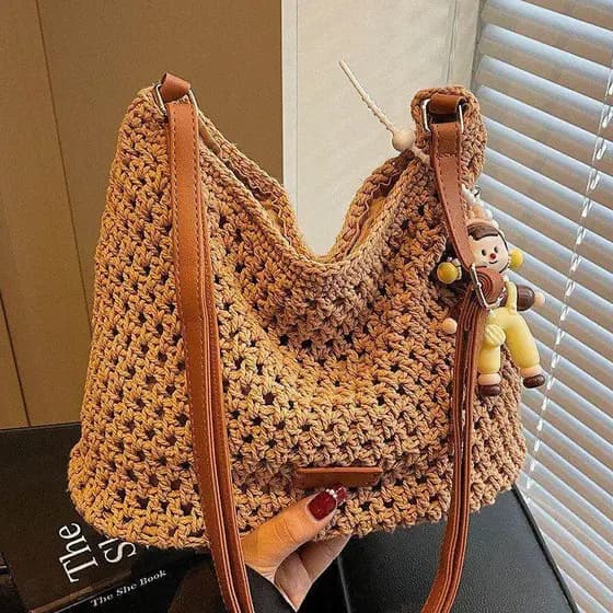 bolsa transversal feminino bolsa femenina Bolsa de palha feminina de grande capacidade 2026 novo estilo bolsa feminina C