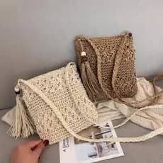 Bolsa bolsa transversal feminino Seaside férias viagem tecido saco do telefone móvel feminino Crossbody 2026 novo estilo