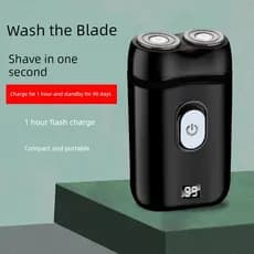 Novo Display Digital inteligente barbeador elétrico masculino barbeador elétrico portátil faca de barba dupla cabeça bar