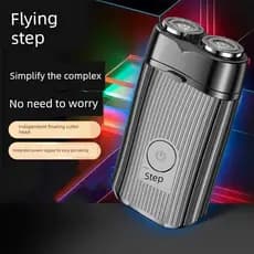 Barbeador elétrico USB recarregável voando passo navalha anel duplo barbeador elétrico flutuante barba carro novo estilo