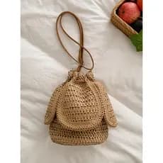 Bolsa bolsa feminina Literário Retro estilo de férias saco feminino 2026 novo estilo textura francesa saco de palha Popu