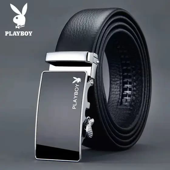 cinto feminino largo cinto feminino Playboy cinto masculino fivela automática 2024 cinto de couro genuíno terno Formal c