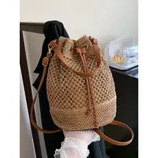 bolsa femenina bolsa transversal feminino Bolsa de palha de moda Casual estética simples de grande capacidade