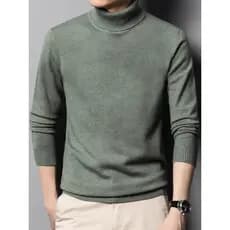 Suéter de negócios de gola alta masculino inverno engrossado Slim fit versão coreana camisa de fundo sentimento de alta