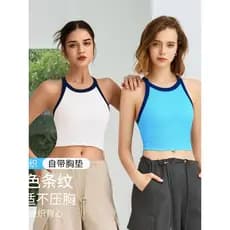 2026 verão novo estilo contraste cor alta elástica esportes roupa interior feminina à prova de choque sutiã de Fitness Y