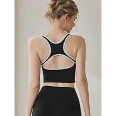 Roupas de Yoga femininas verão novo estilo sem mangas gola alta mais magro olhar colete esportes ao ar livre com almofad