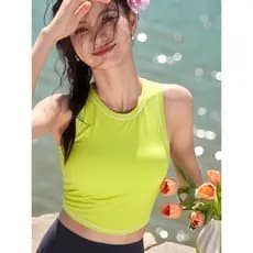 Espanha uma peça linda volta esportes colete feminino verão mais magro olhar usar-livre sutiã Yoga topo verde conjunto d