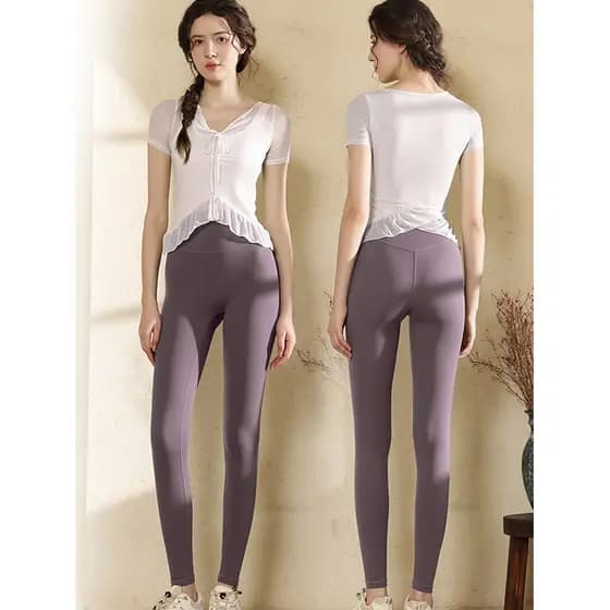Roupas de treinamento de Pilates Hip-Lifting roupas de Yoga terno feminino malha de alta elasticidade esportes com decot