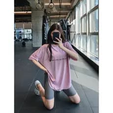 Verão estilo fino tamanho grande roupas de Fitness gordura mm100kg solto roupas de Yoga gaze de manga curta sobre o quad